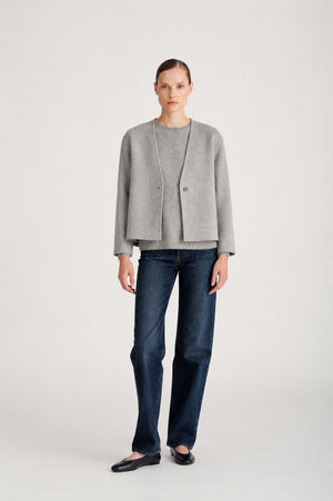 woven kimono jacket - Light Grey